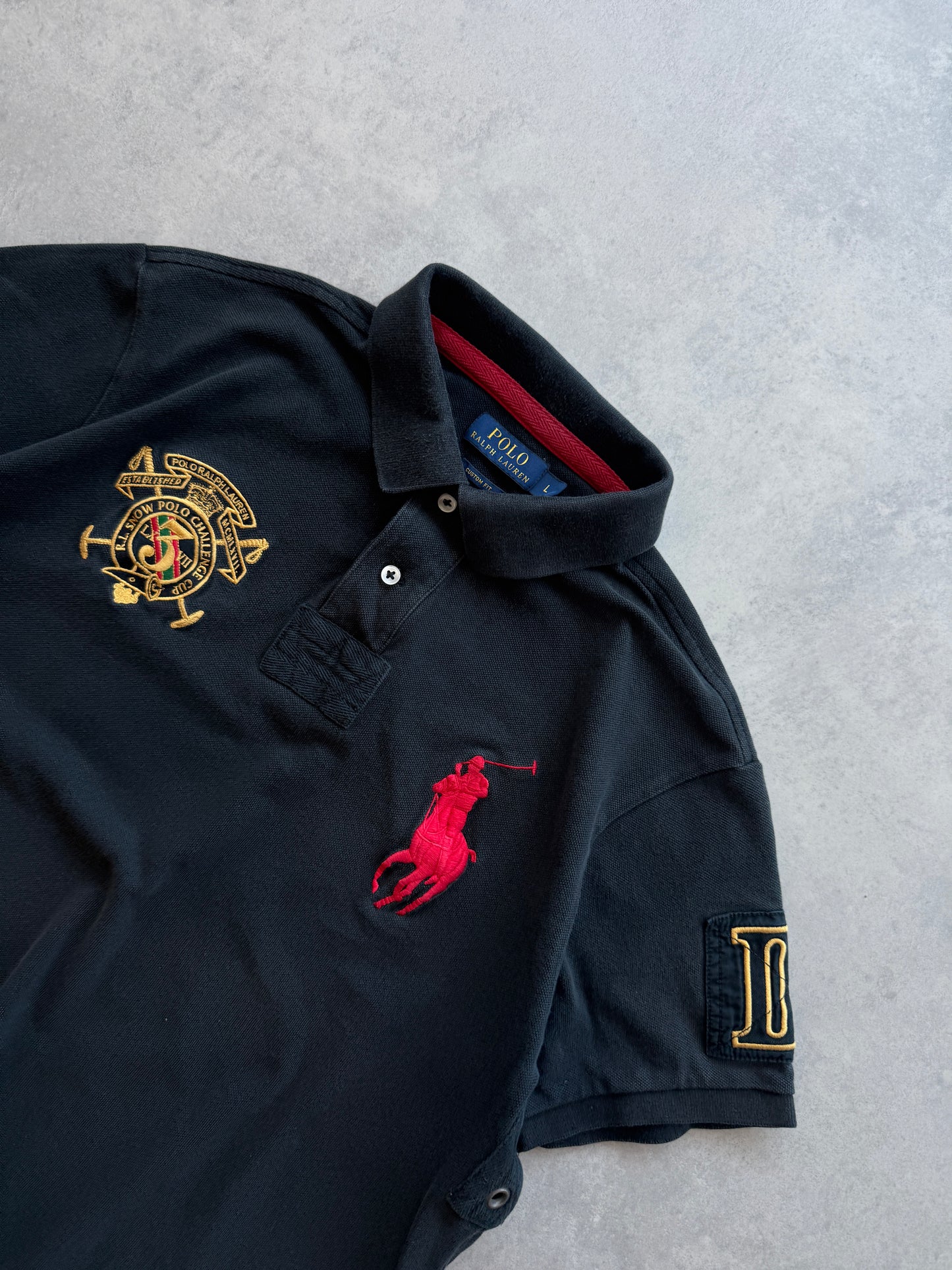 Polo by Ralph Lauren Big Pony muška crna retro polo majica (L)