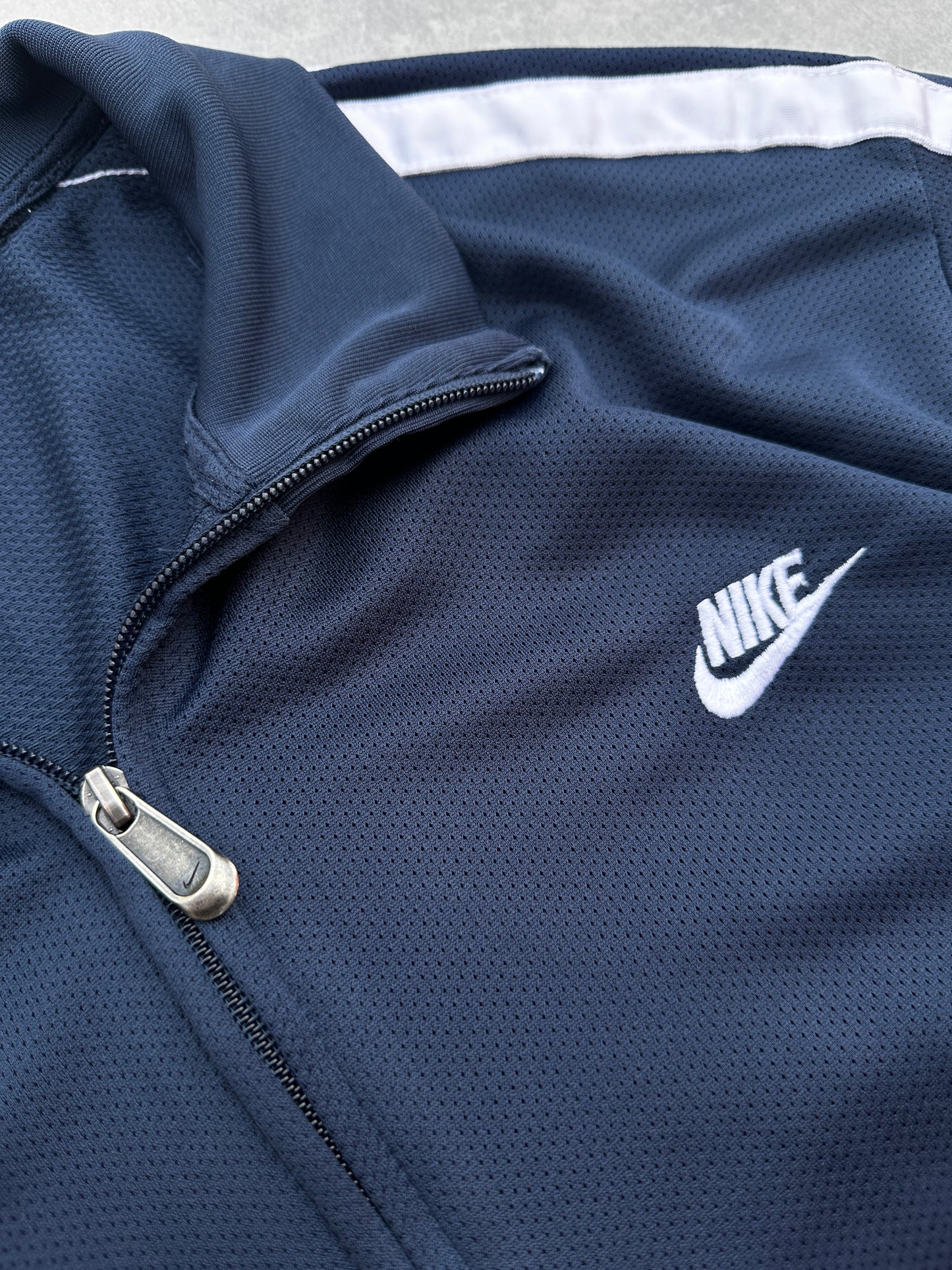 Nike 2000s navy blue muška zip up dukserica (XXL)