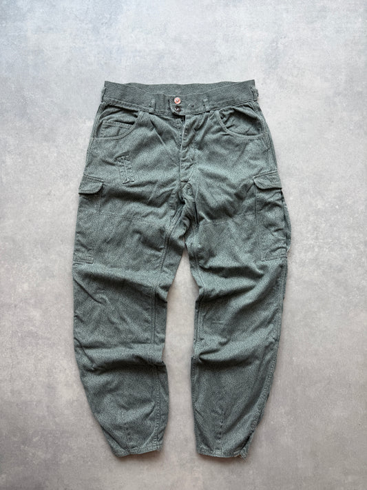 East German NVA Rain Drop camo vintage muške cargo hlace (M)