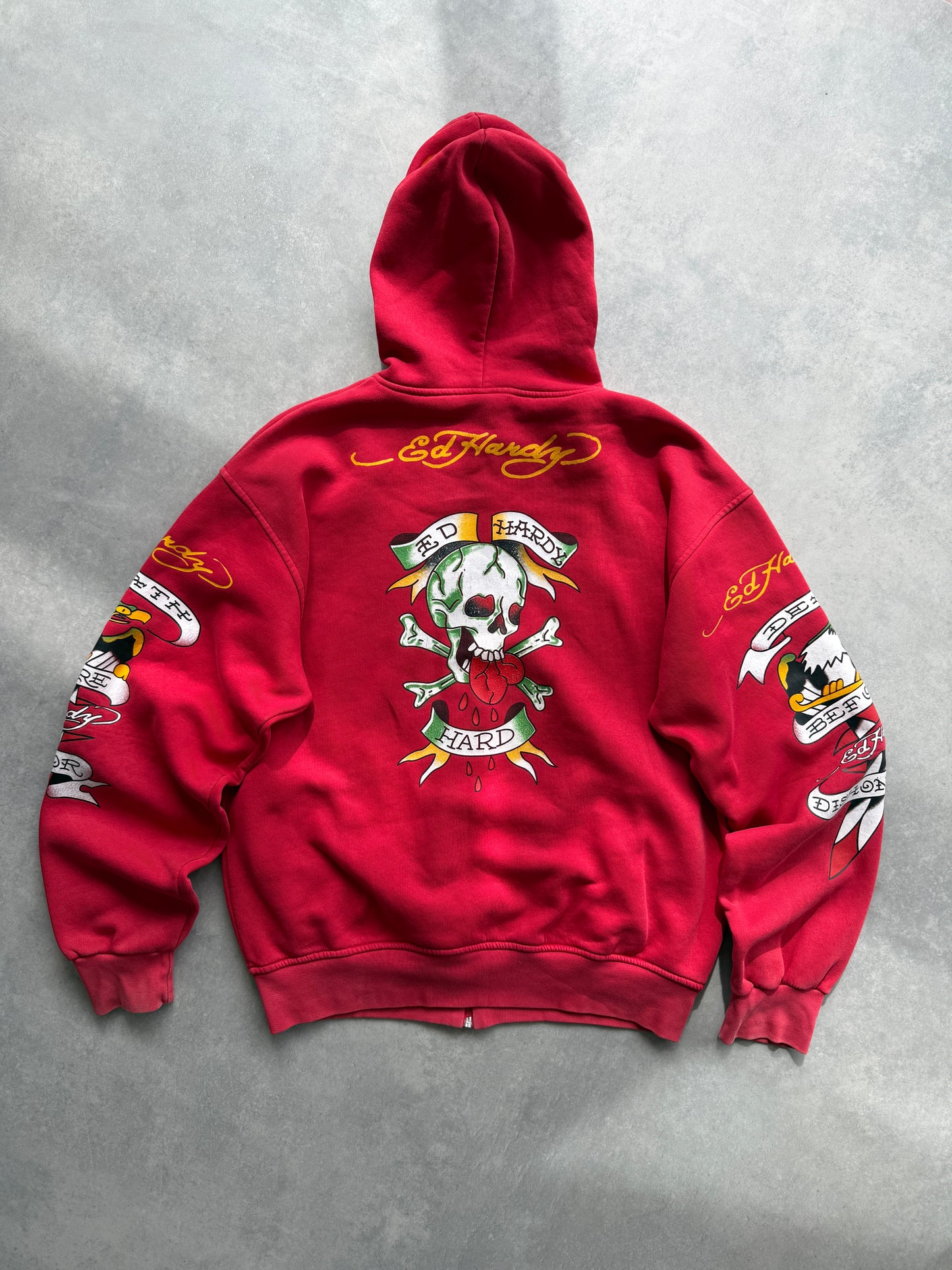 Ed Hardy Y2K muška crvena dukserica (XL)