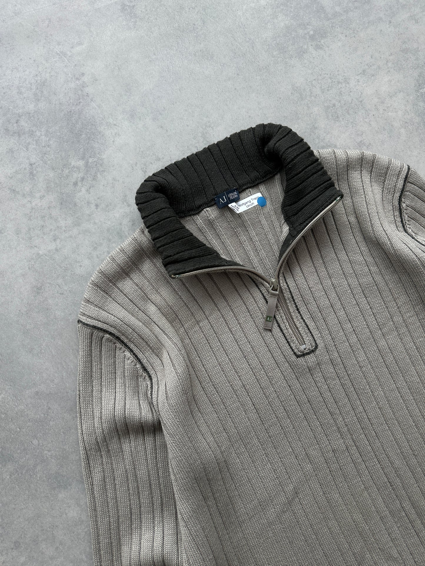 Armani Jeans 2000s muški 1/4 zip džemper (XL)