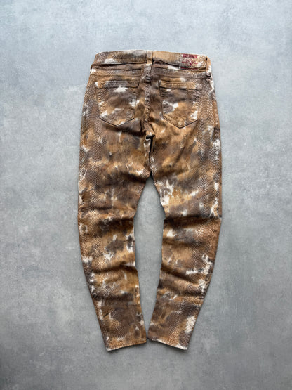 True Religion snake print ženske slim fit Y2K hlace (S)