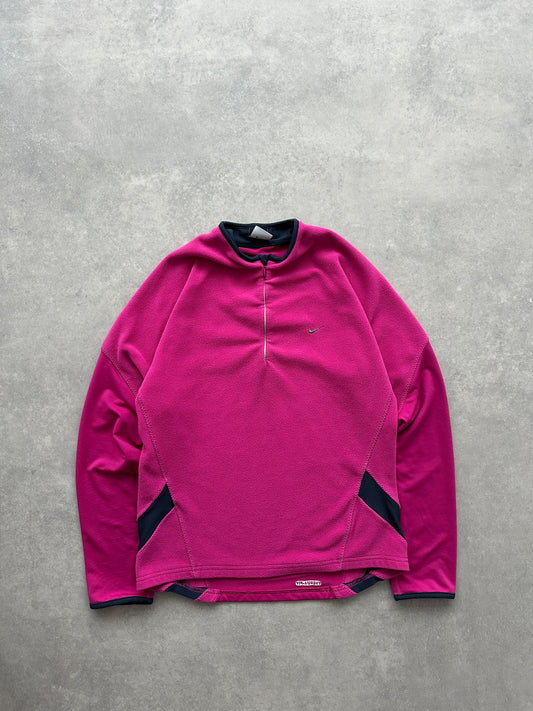 Nike 2000s ženska roza fleece dukserica (M)