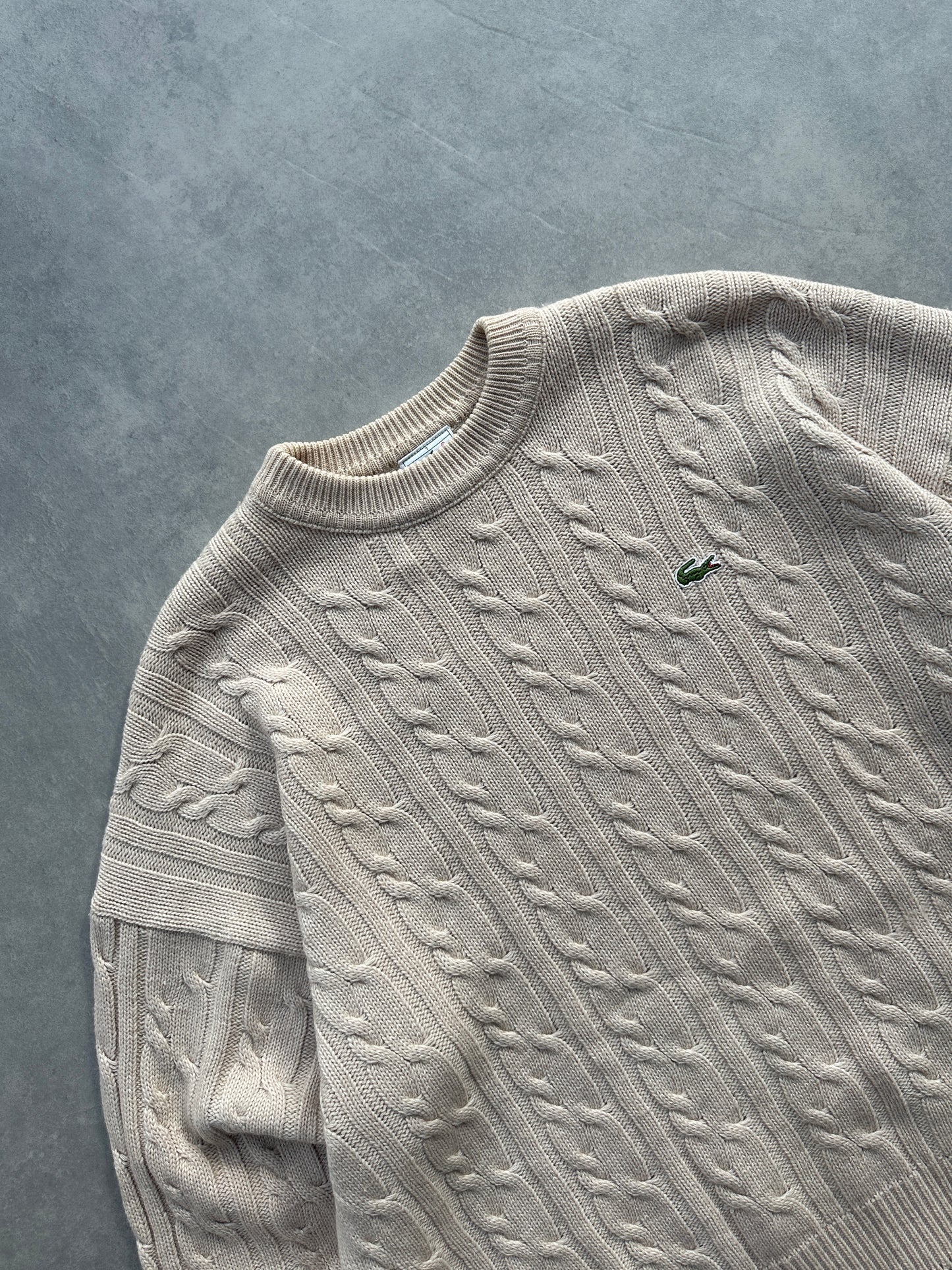 Lacoste vintage muški cable knit džemper (XXL)