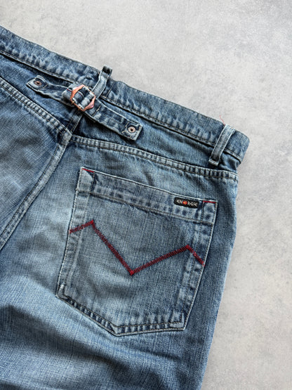 Energie Y2K cinchback muške baggy farmerke (36)