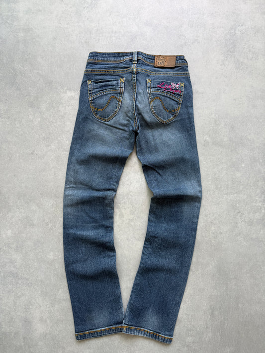 Lee Pipes ženske 2000s skinny fit farmerke (25)
