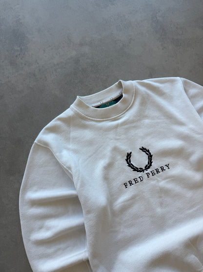 Fred Perry retro muška bijela dukserica (S)
