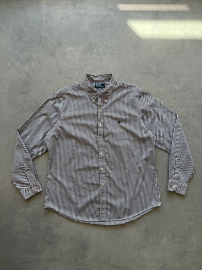 Polo by Ralph Lauren vintage muška smeđa prugasta košulja (XXL)