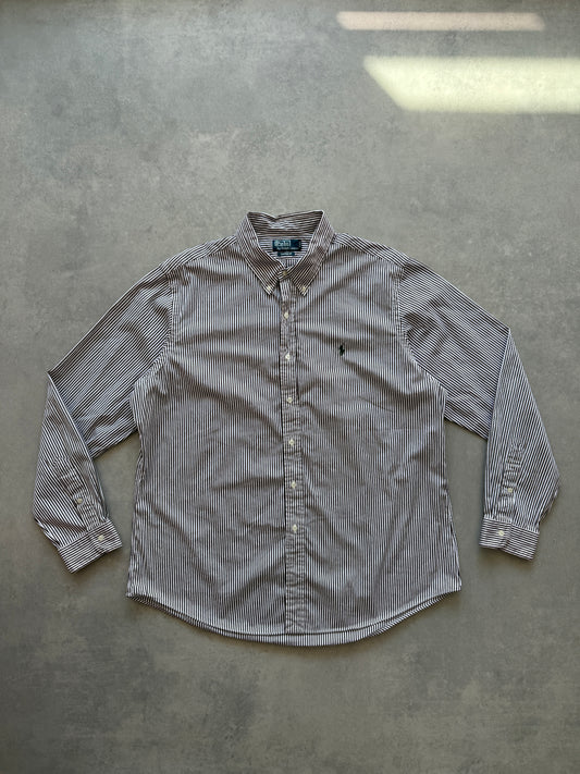 Polo by Ralph Lauren vintage muška smeđa prugasta košulja (XXL)
