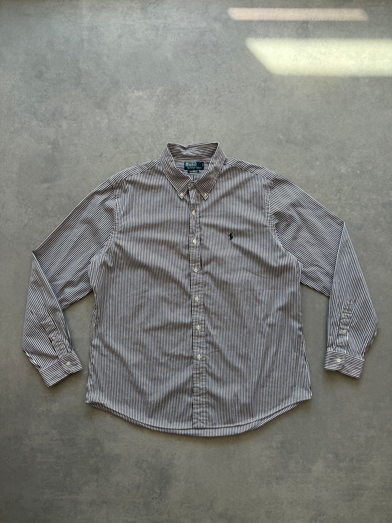 Polo by Ralph Lauren vintage muška smeđa prugasta košulja (XXL)