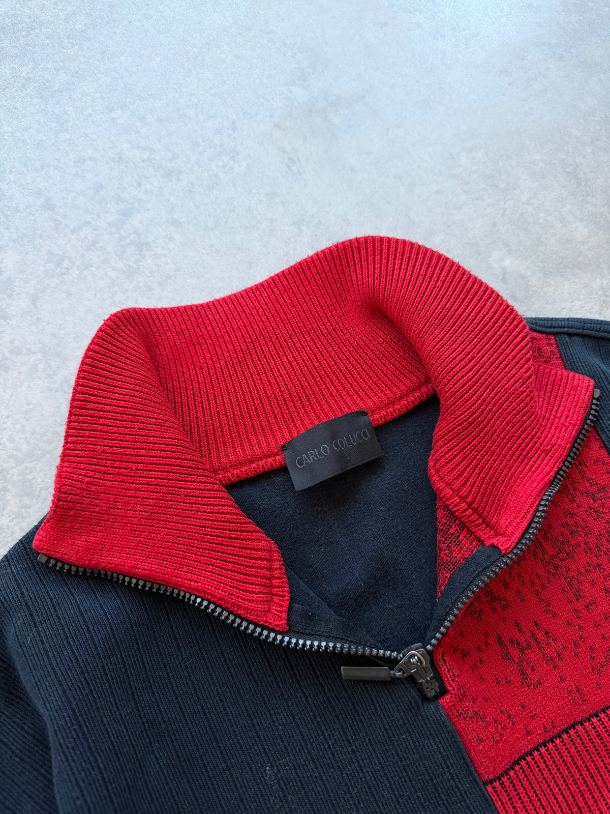 Carlo Colucci retro muški 1/4 zip džemper (L)