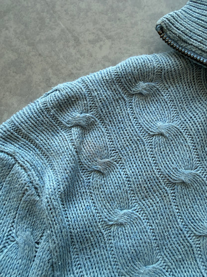 Polo by Ralph Lauren vintage cable knit 1/4 zip džemper (XL)