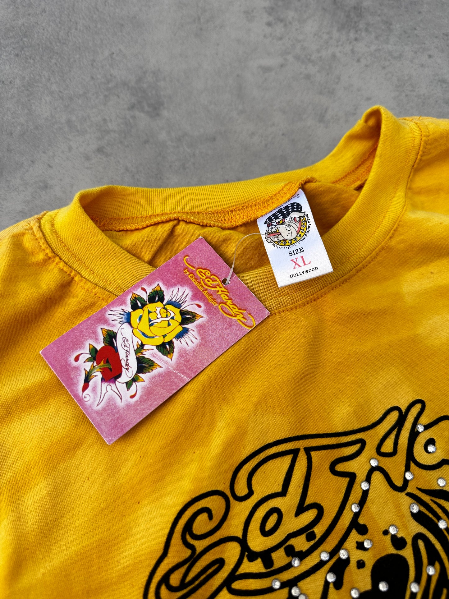 Ed Hardy deadstock muska zuta majica (XL)