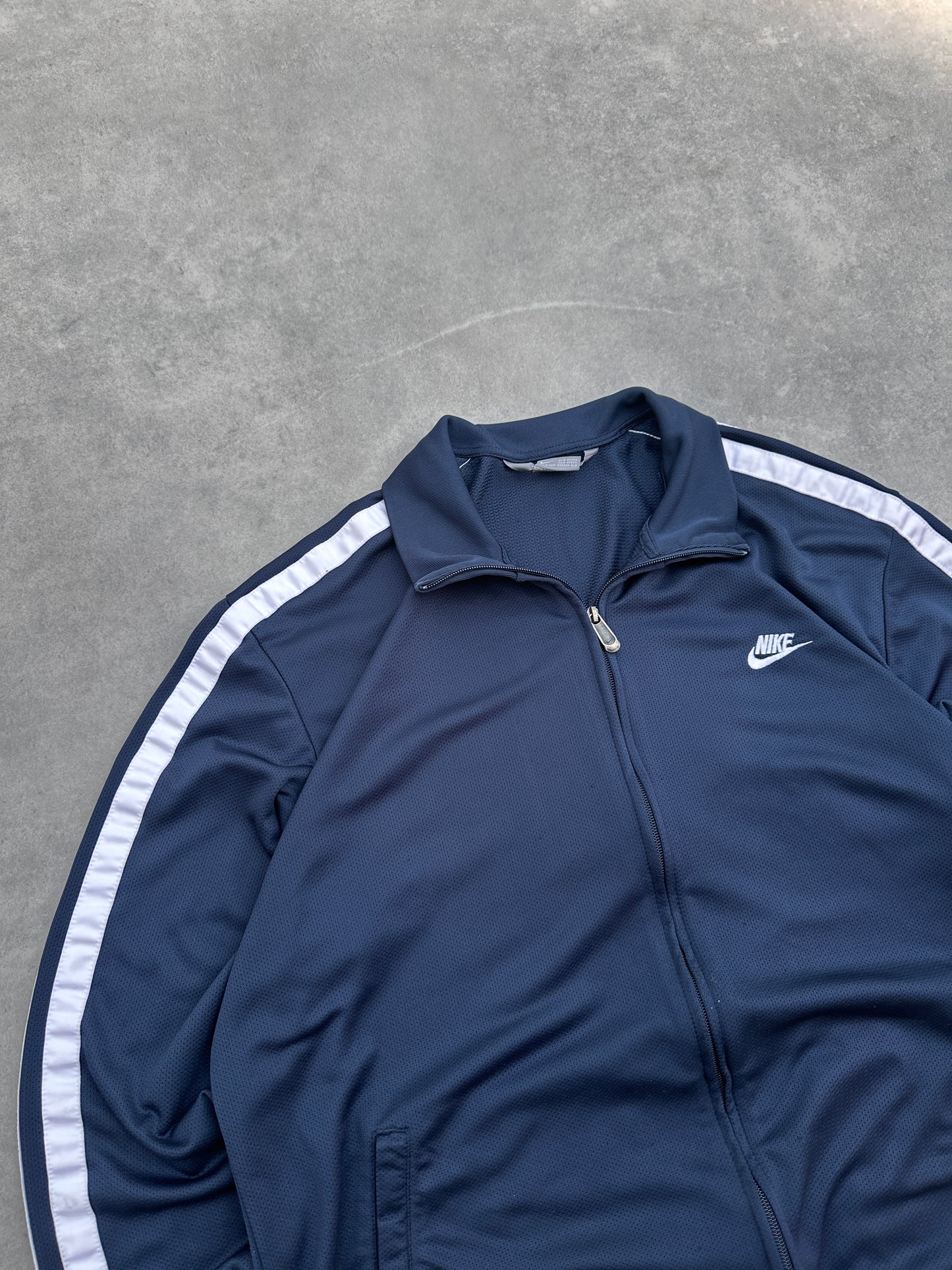 Nike 2000s navy blue muška zip up dukserica (XXL)