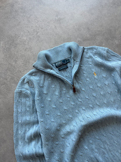 Polo by Ralph Lauren vintage cable knit 1/4 zip džemper (XL)