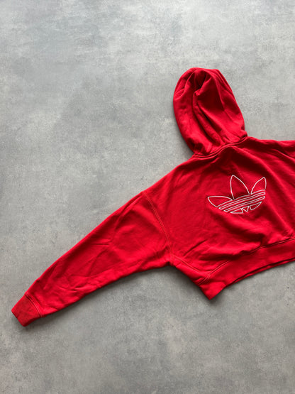 Adidas ženska crvena crop top dukserica (XS)