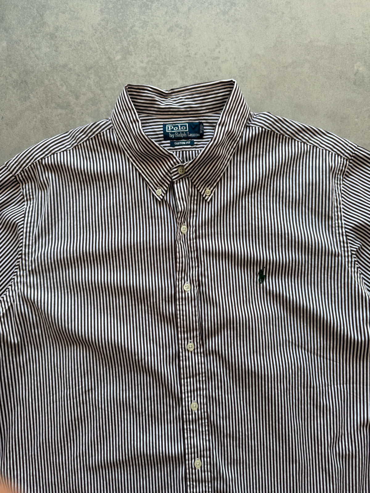 Polo by Ralph Lauren vintage muška smeđa prugasta košulja (XXL)