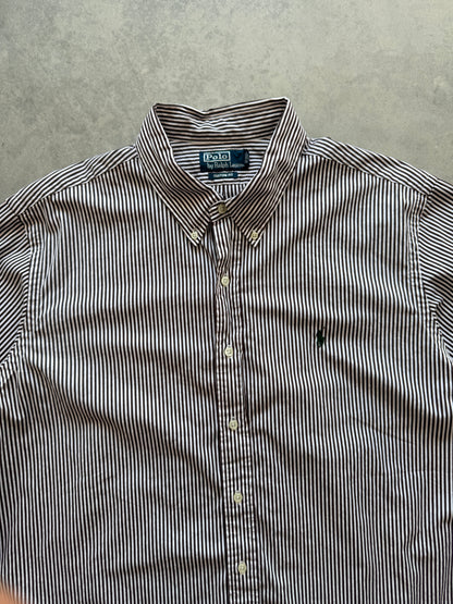 Polo by Ralph Lauren vintage muška smeđa prugasta košulja (XXL)