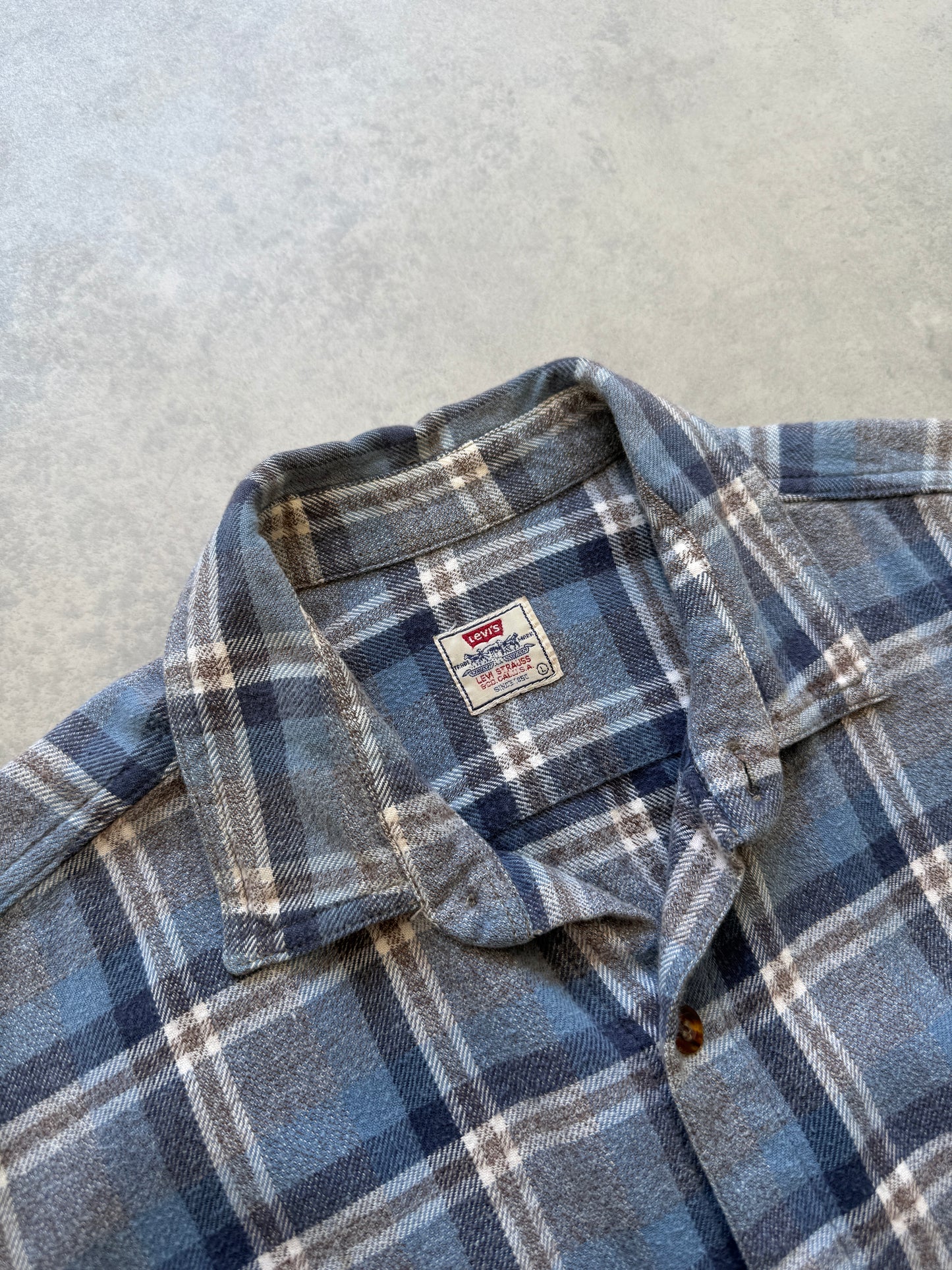 Levis vintage muška plava karirana košulja (L)