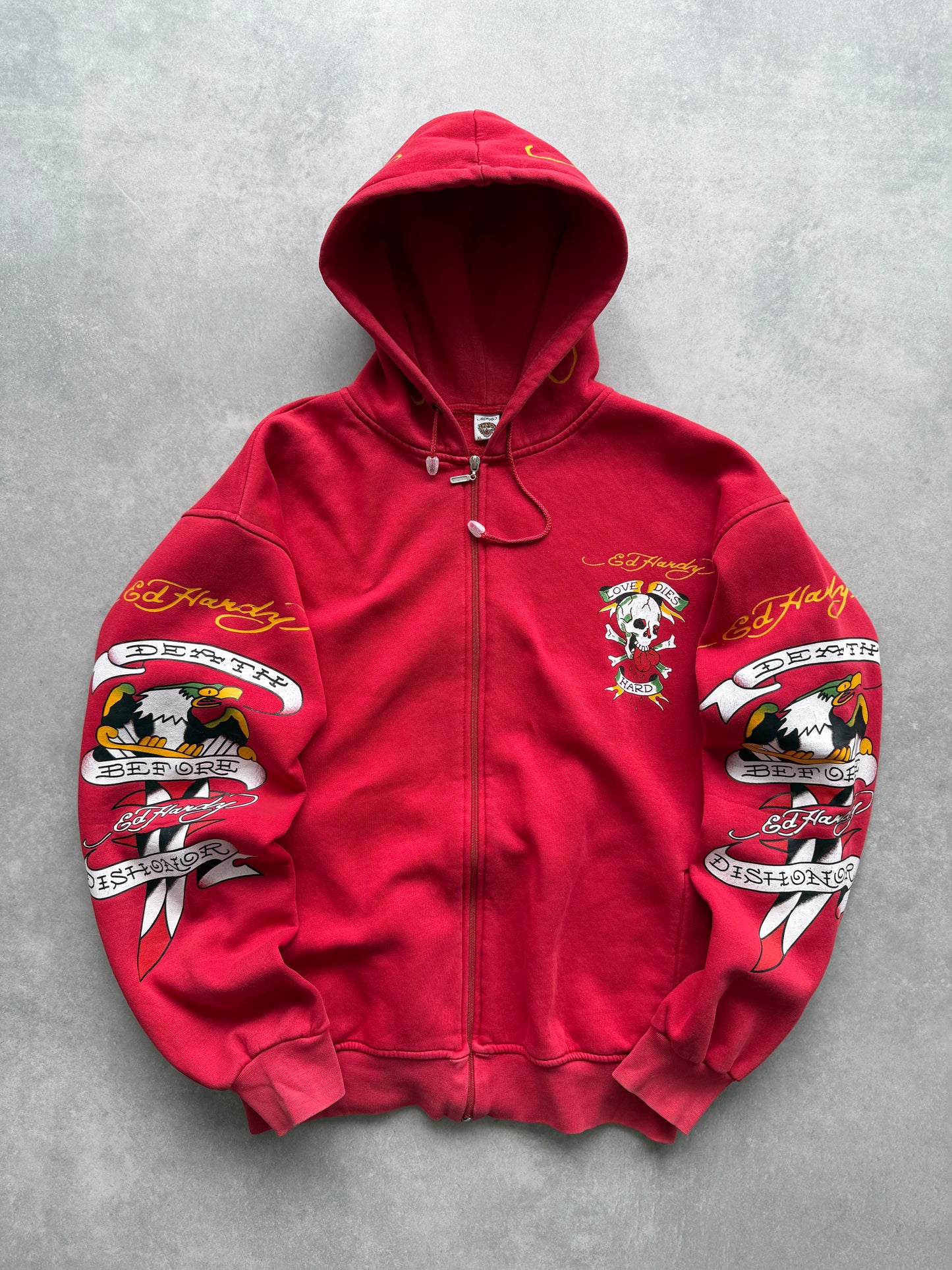 Ed Hardy Y2K muška crvena dukserica (XL)