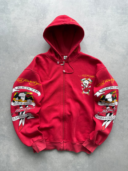 Ed Hardy Y2K muška crvena dukserica (XL)