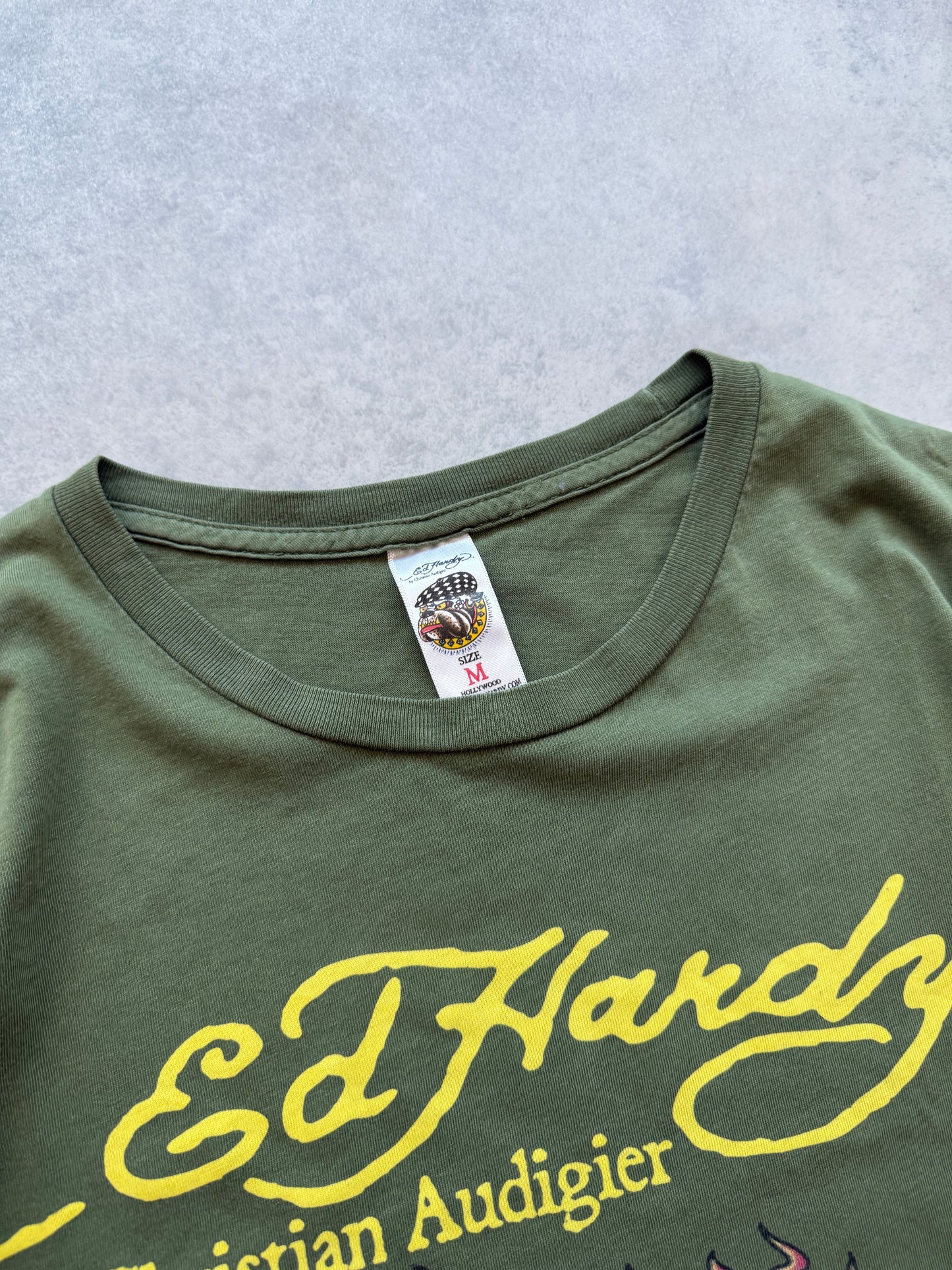 Ed Hardy Y2K muška zelena majica (M)