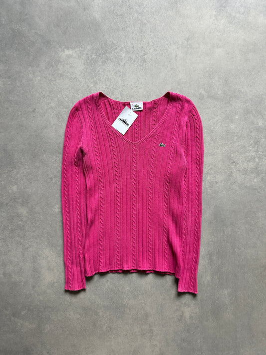 Lacoste vintage ženski rozi džemper (40)