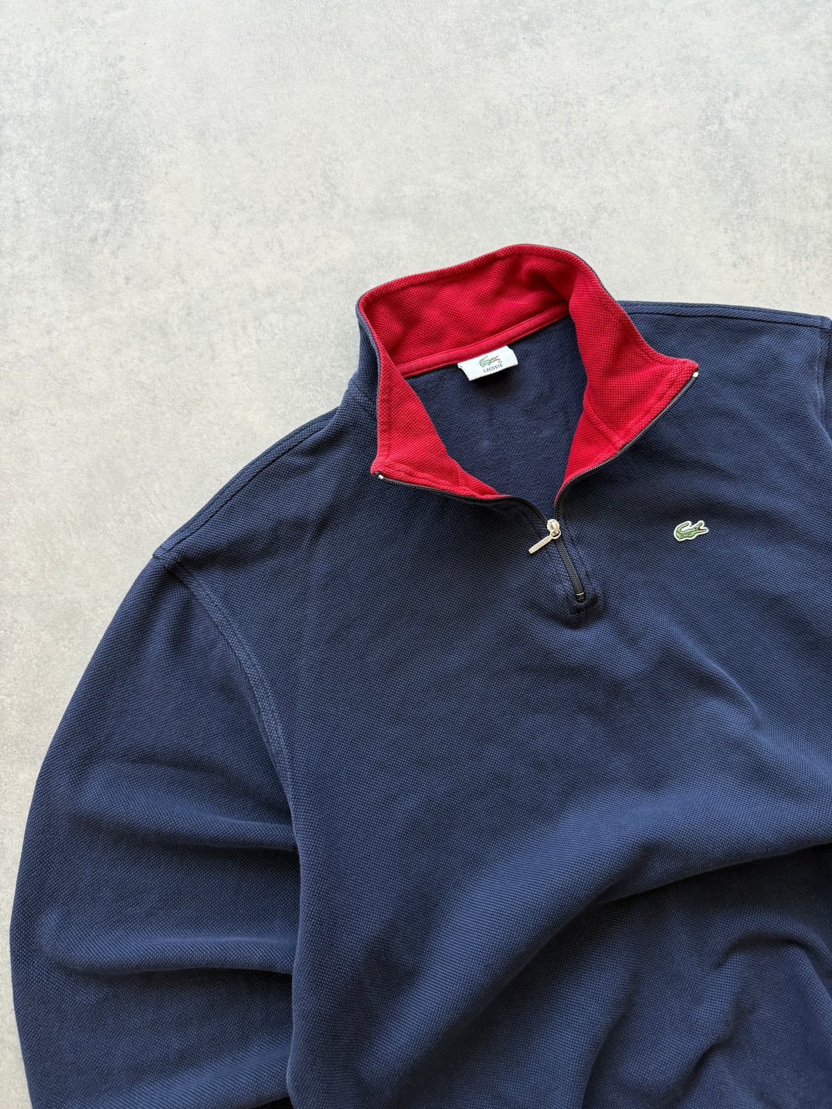 Lacoste vintage muška 1/4 zip plava dukserica (XL)