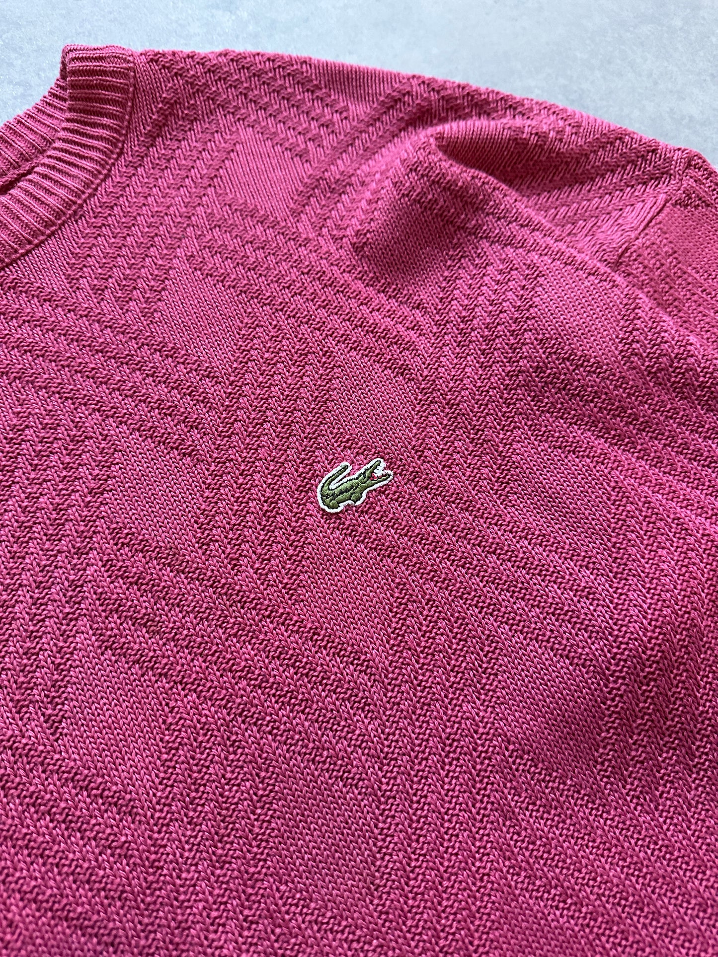 Lacoste 90s vintage muški rozi džemper (XL)