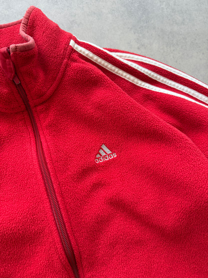 Adidas vintage muška crvena fleece dukserica (S)