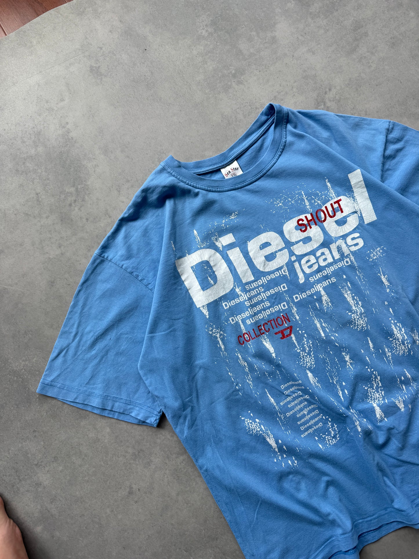 Diesel vintage muška plava bootleg majica (XXL)
