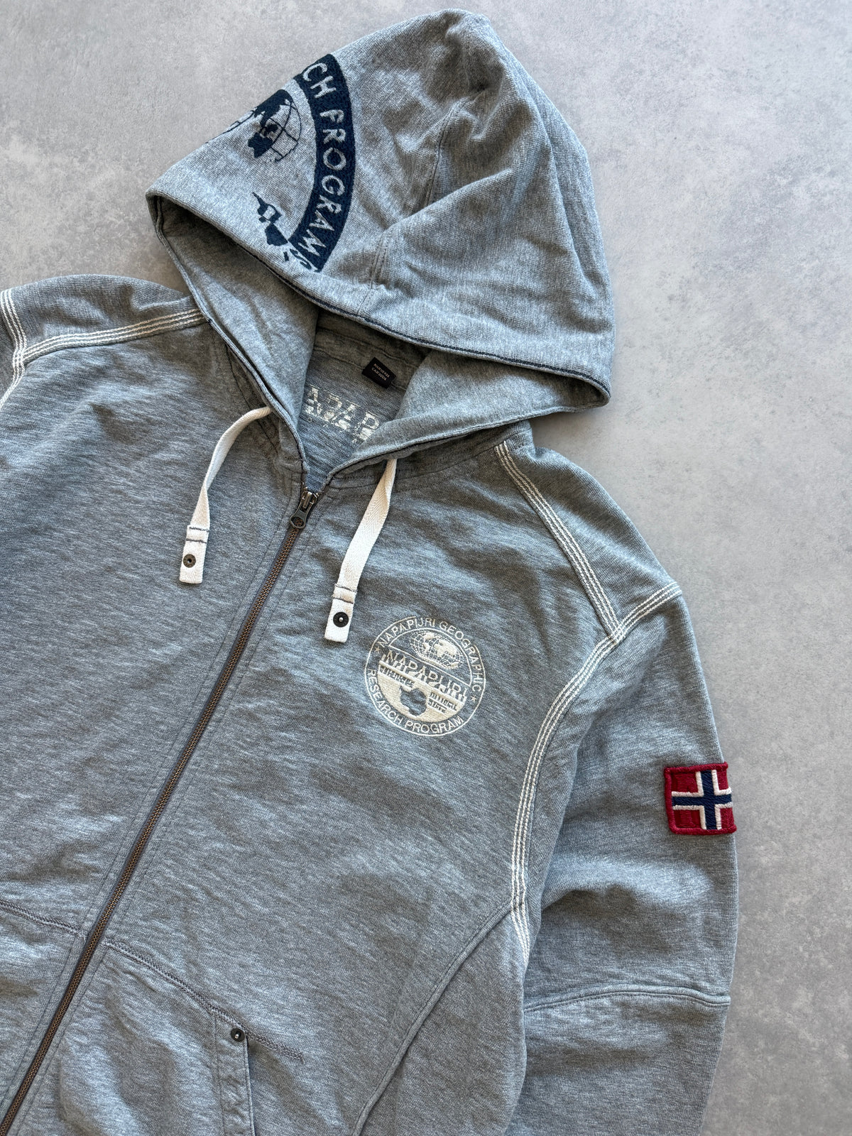 Napapijri retro muška siva zip dukserica (3XL)