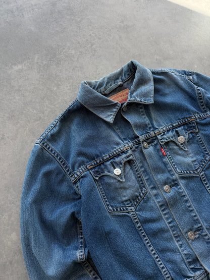 Levis vintage muška distressed cropped fit teksas jakna (L)