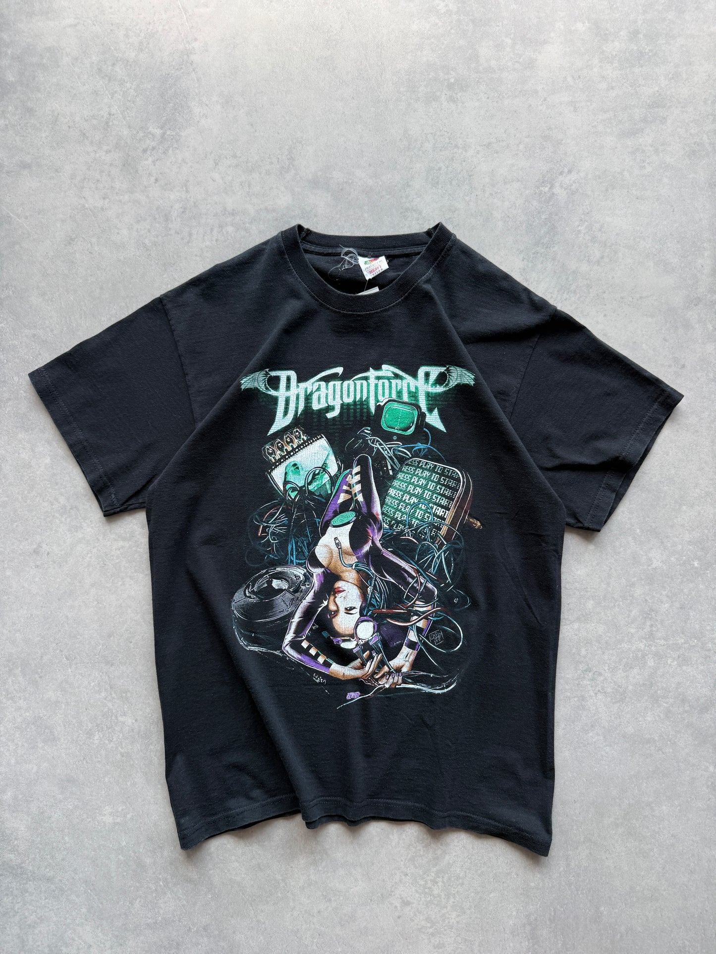 Dragonforce muška retro crna majica (L)