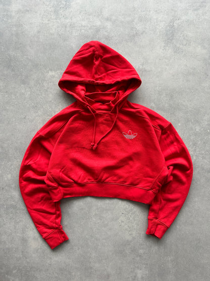 Adidas ženska crvena crop top dukserica (XS)