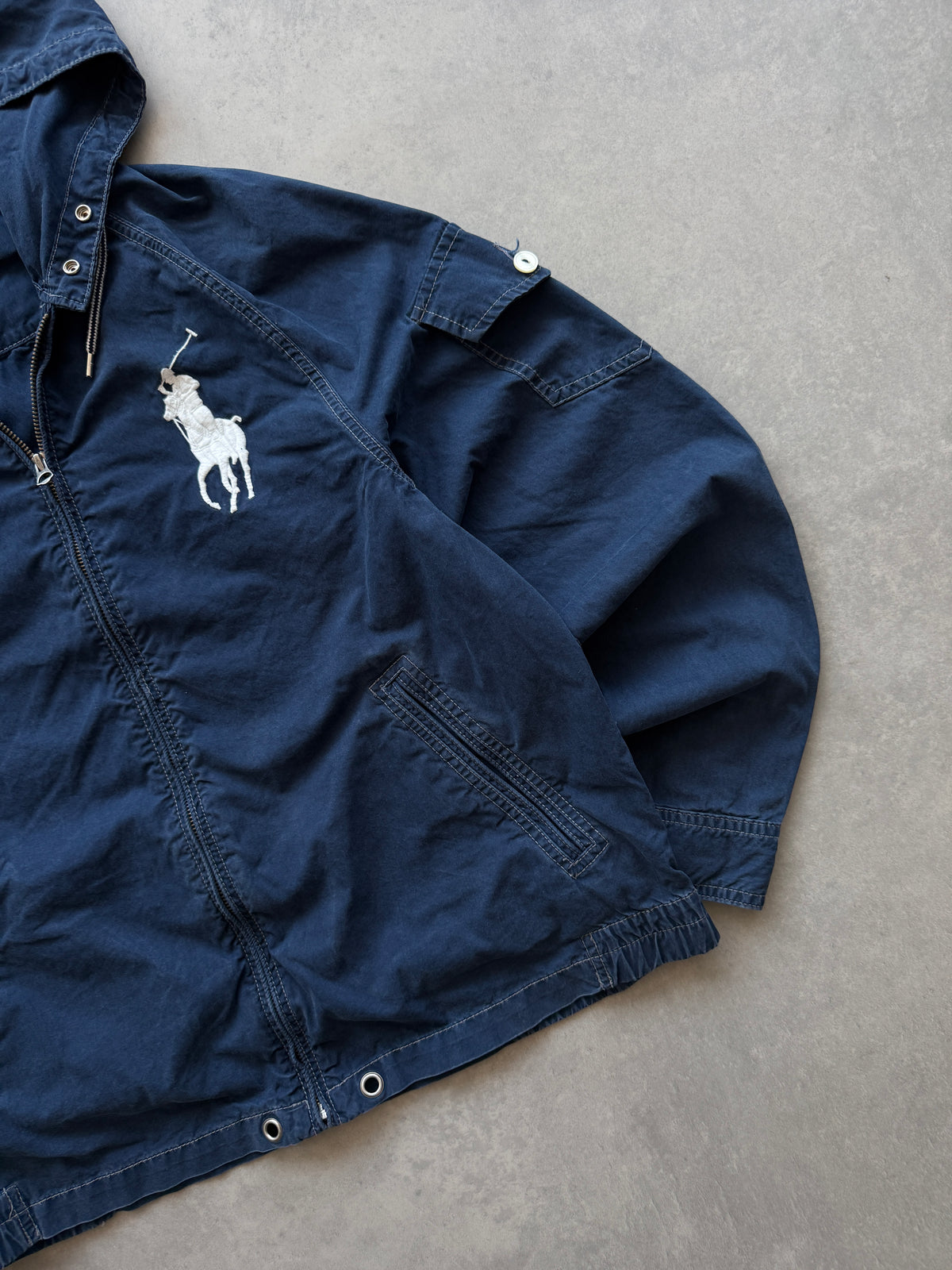 Polo by Ralph Lauren vintage muška big pony navy tanka jakna (M)