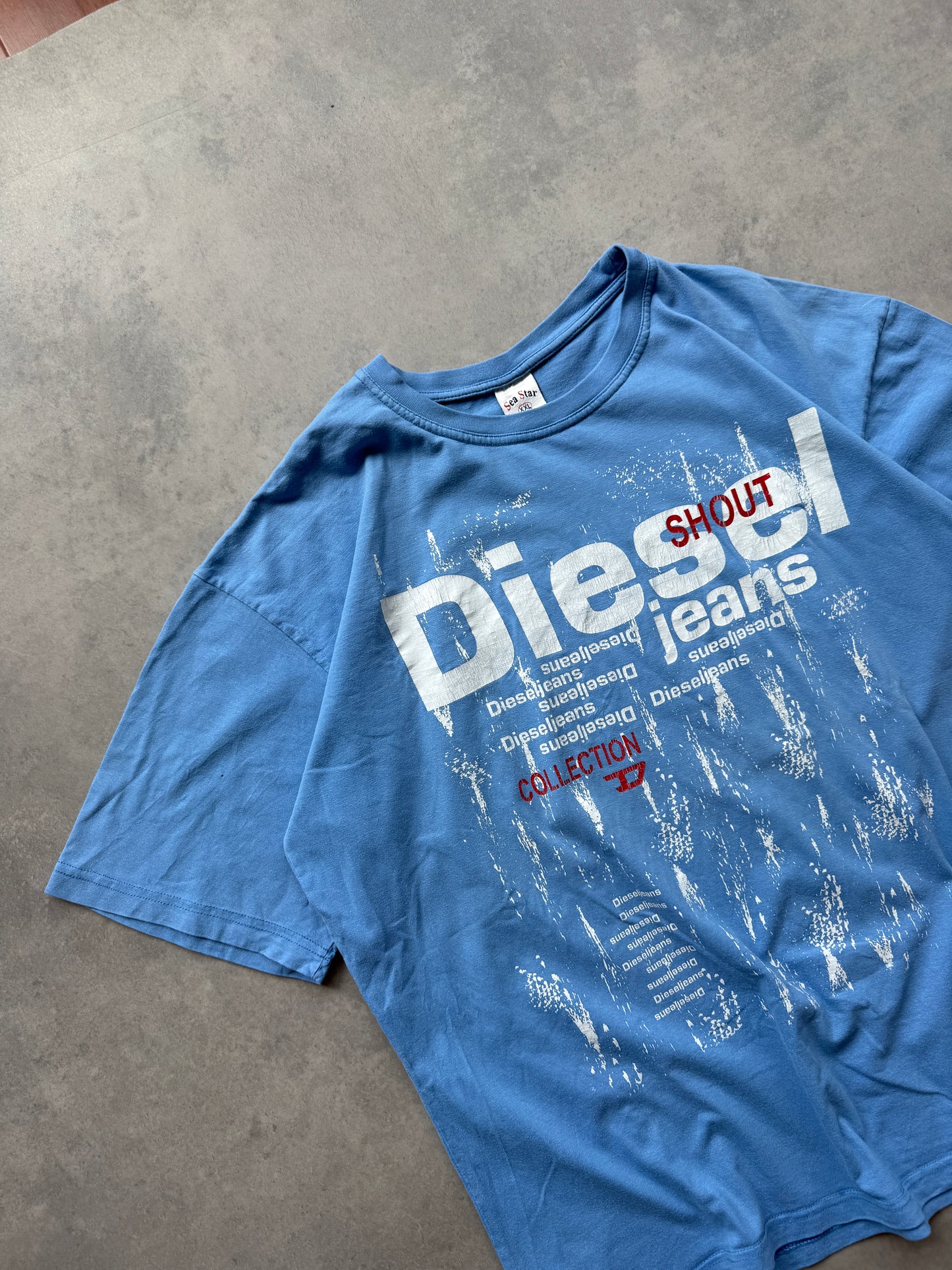 Diesel vintage muška plava bootleg majica (XXL)