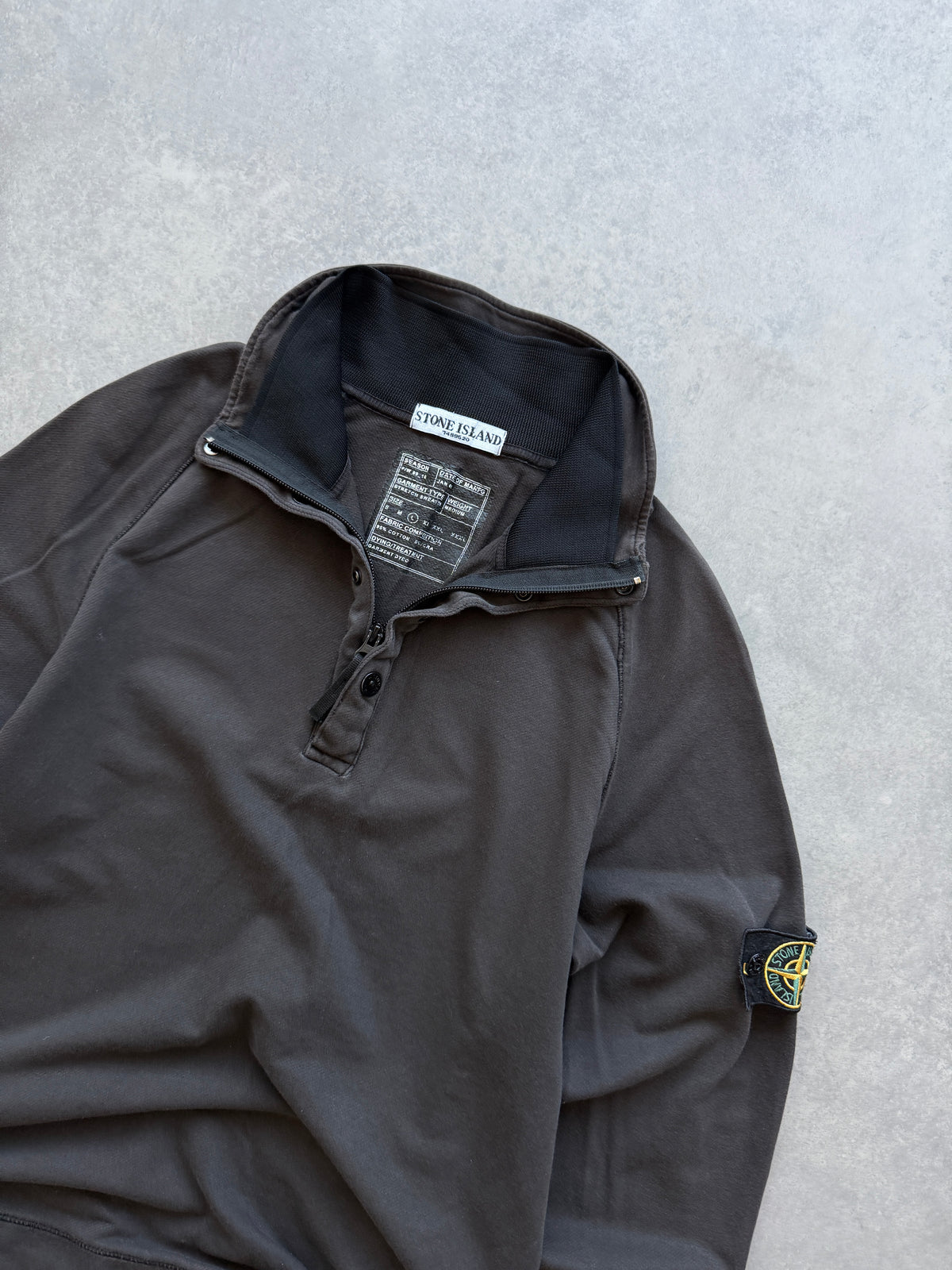 Stone Island 1/4 zip muška siva slim fit majica (L)
