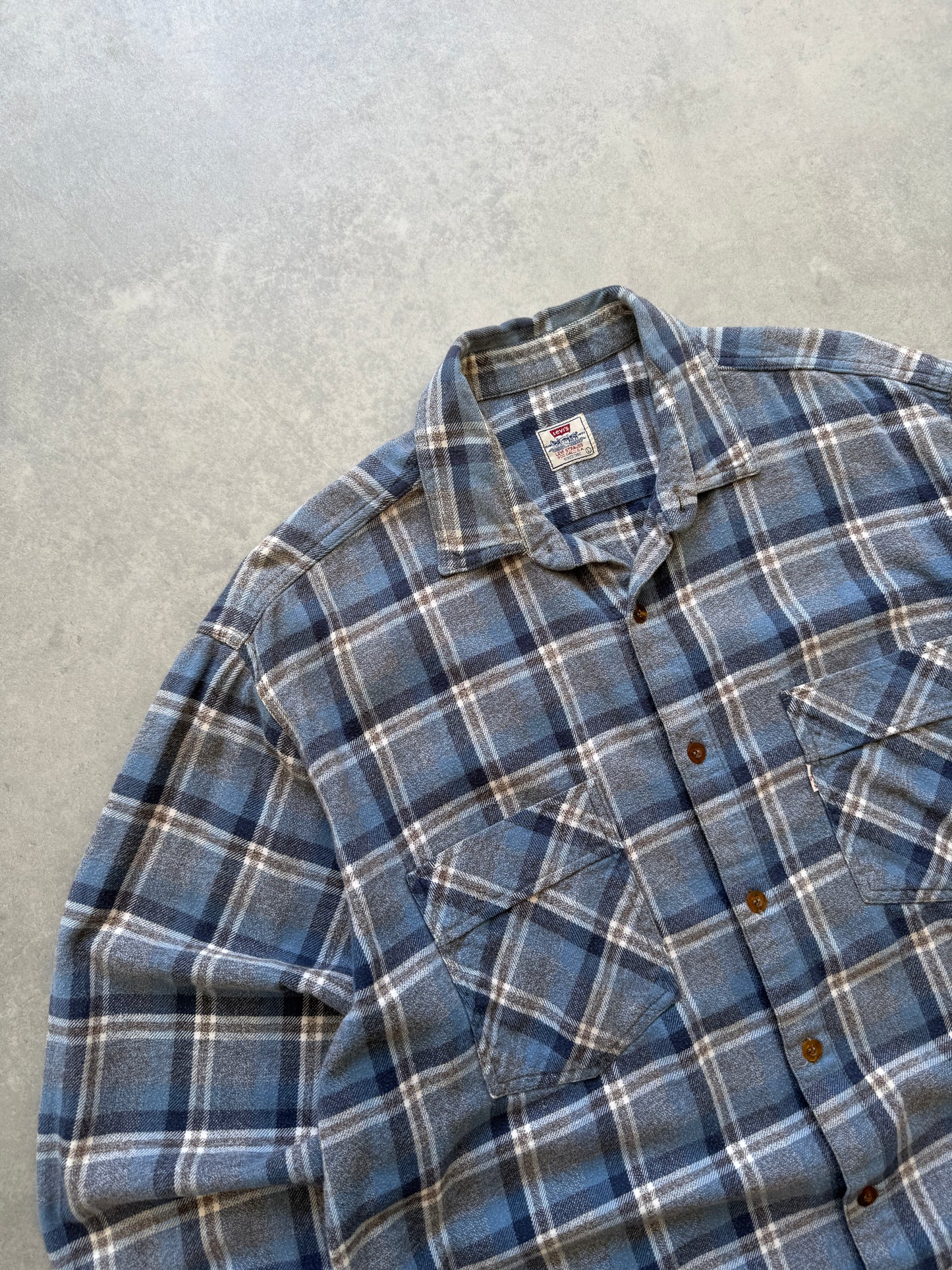 Levis vintage muška plava karirana košulja (L)
