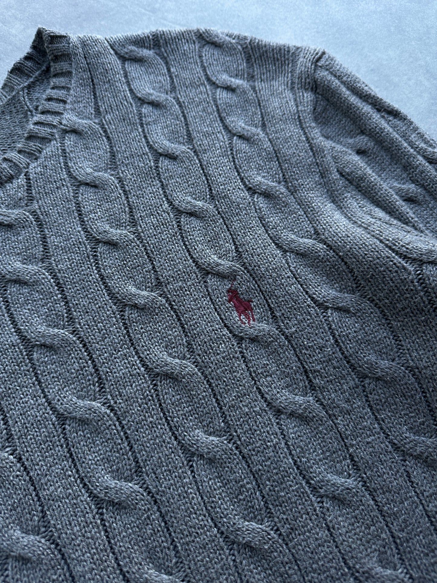 Polo by Ralph Lauren muški sivi cable knit džemper (XL)