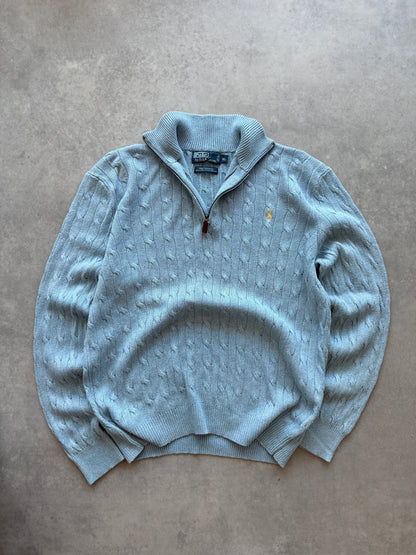 Polo by Ralph Lauren vintage cable knit 1/4 zip džemper (XL)