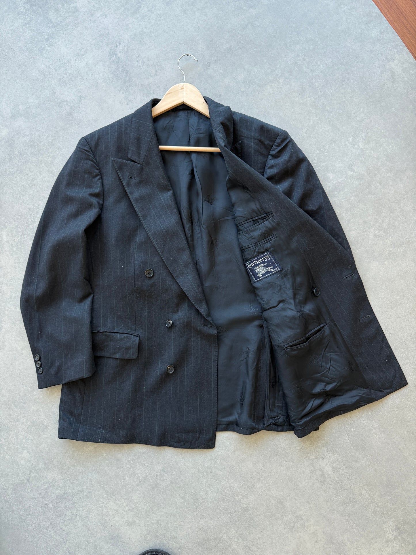 Burberrys vintage double breasted pinstripe muški sako (L)