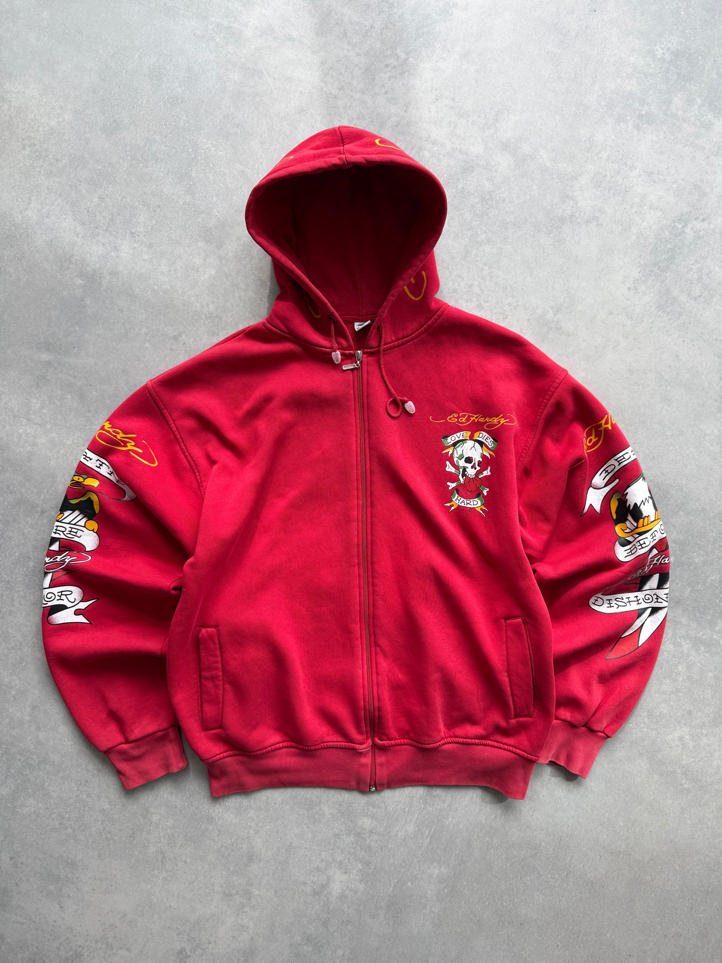 Ed Hardy Y2K muška crvena dukserica (XL)