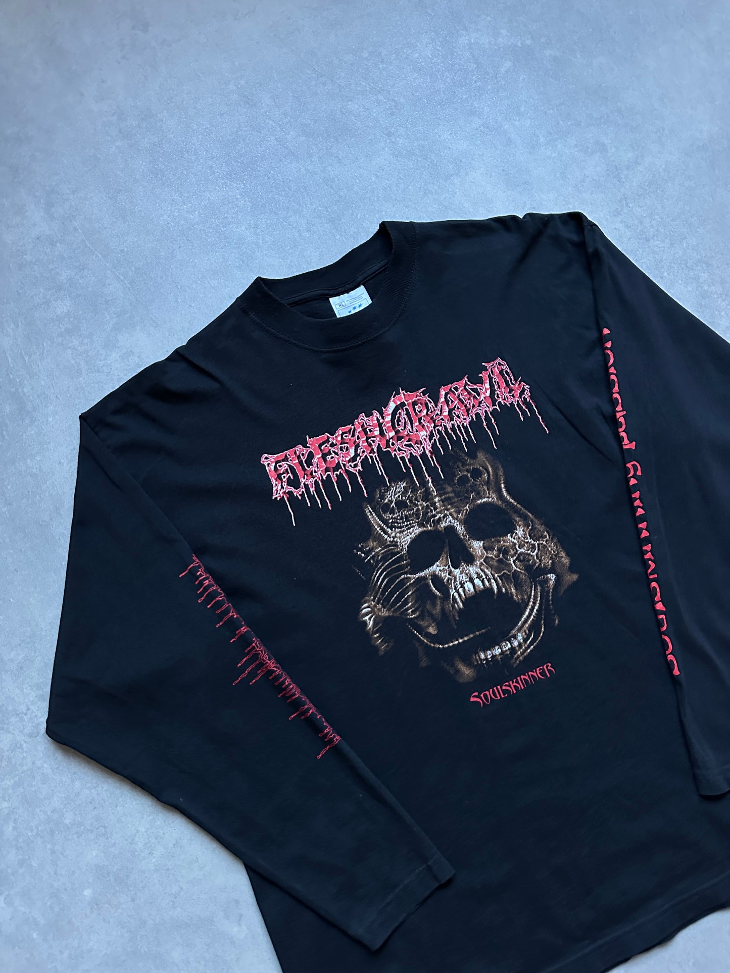 Fleshcrawl Soulskinner vintage muška crna bend majica (XL)