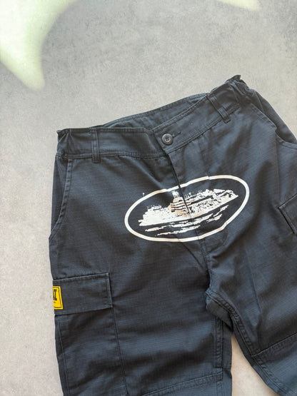 Corteiz bootleg muške crne cargo hlace (M)