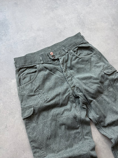 East German NVA Rain Drop camo vintage muške cargo hlace (M)