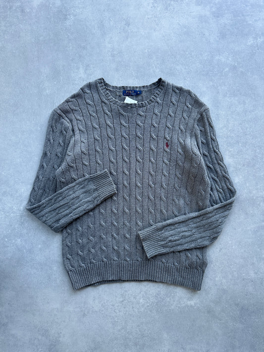 Polo by Ralph Lauren muški sivi cable knit džemper (XL)