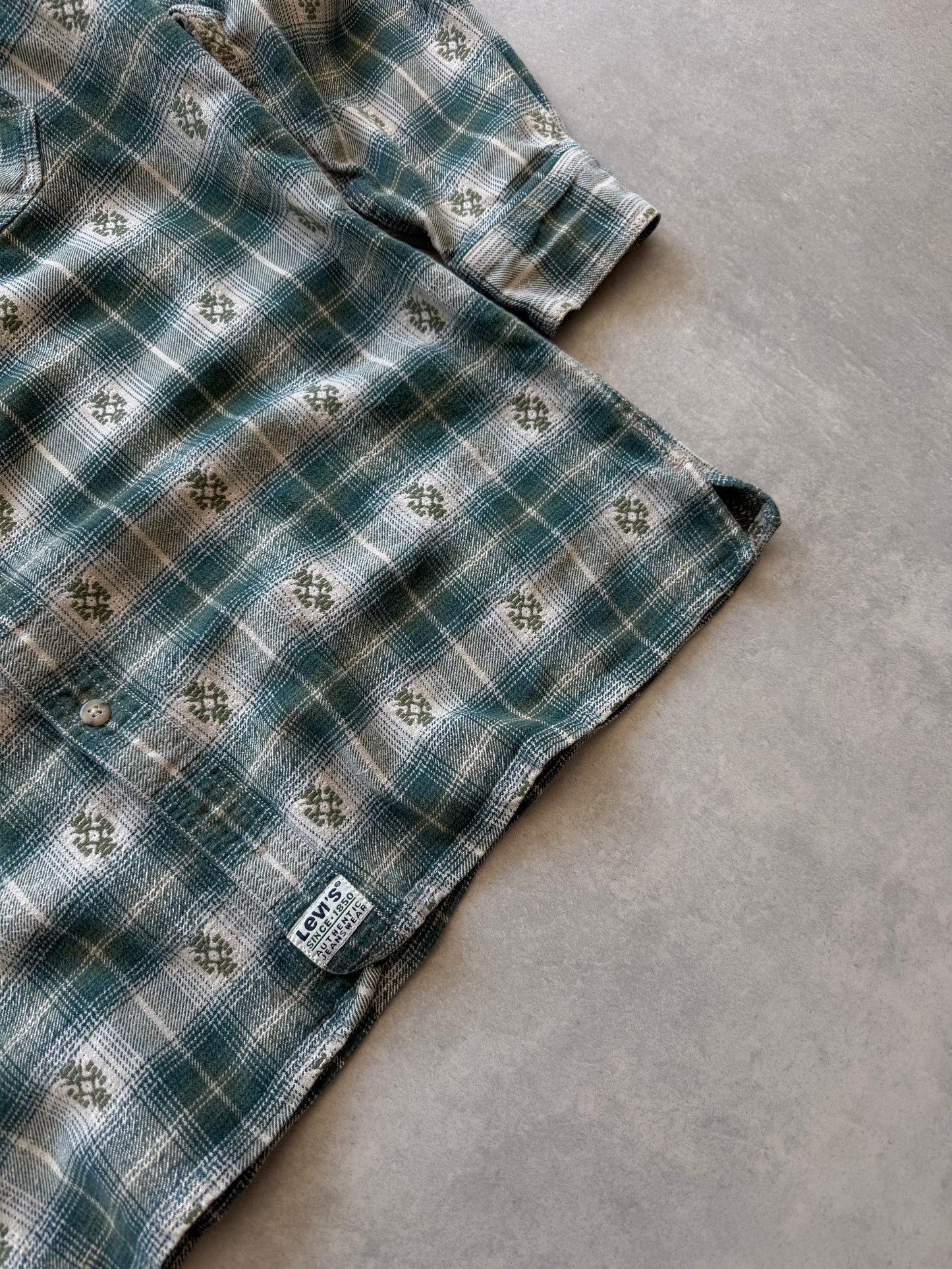 Levis vintage muška zelena karirana košulja (L)