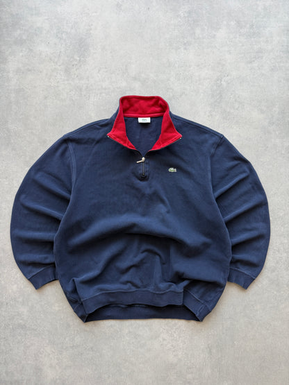 Lacoste vintage muška 1/4 zip plava dukserica (XL)
