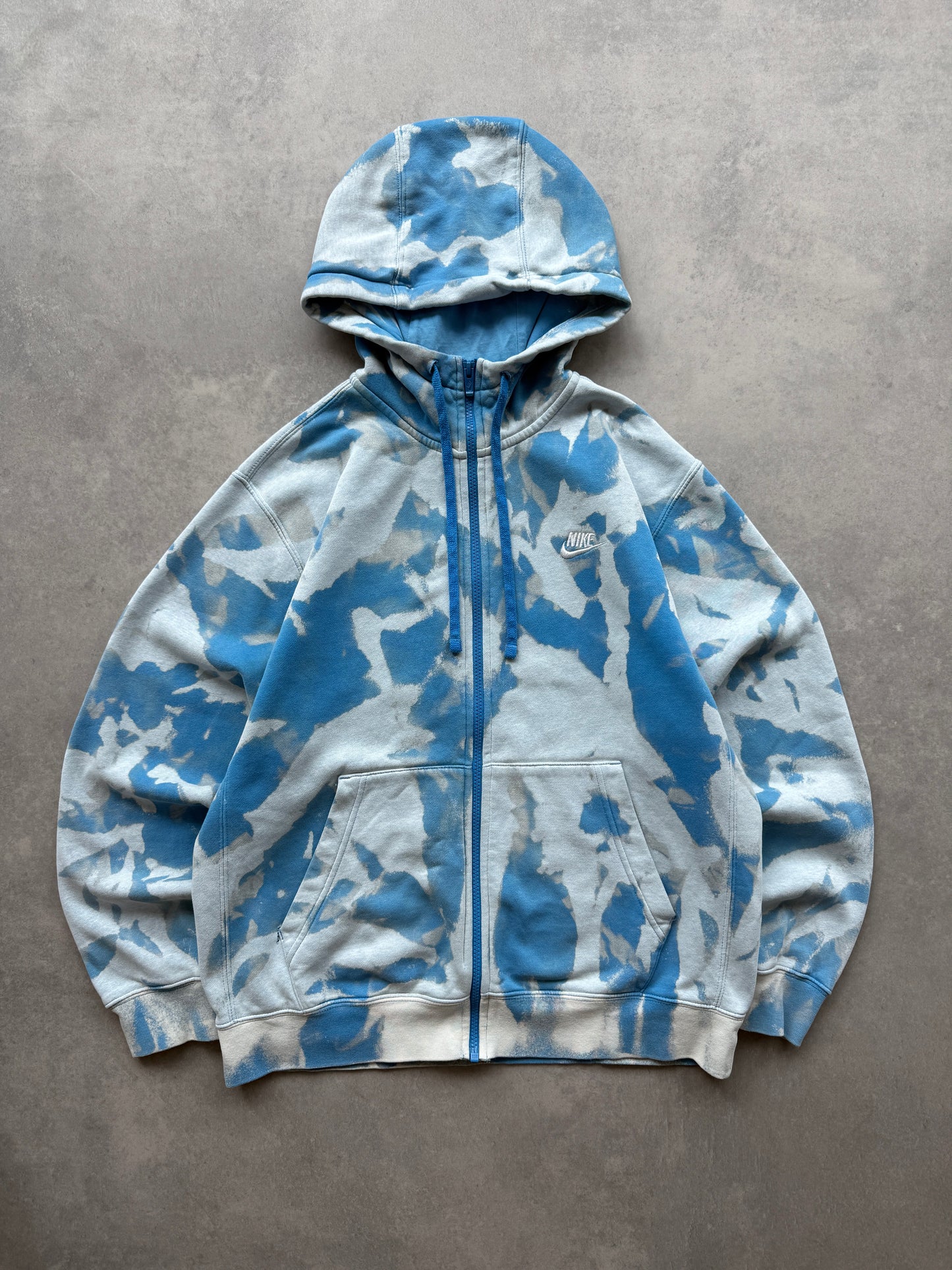Nike muška plava zip bleech dye dukserica (M)